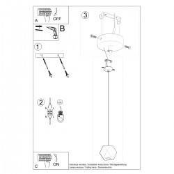 Lampa wisząca WOODY naturalne drewno SL.1011 Sollux