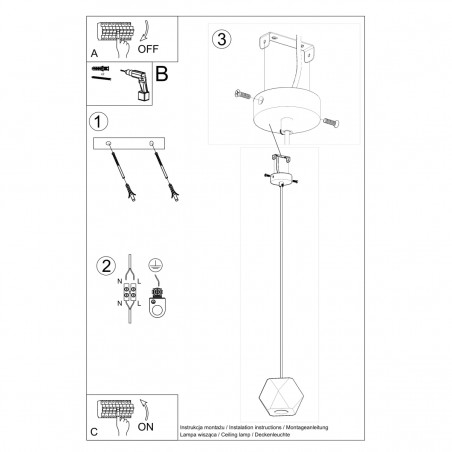 Lampa wisząca WOODY naturalne drewno SL.1011 Sollux