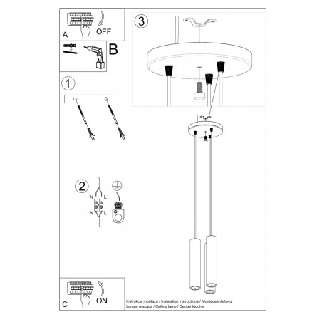 Lampa wisząca LINO 3P SL.1012 Sollux