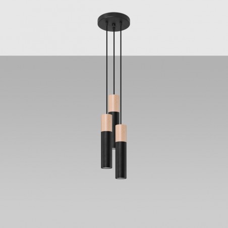 Lampa wisząca PABLO 3P czarna SL.1014 Sollux