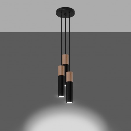 Lampa wisząca PABLO 3P czarna SL.1014 Sollux
