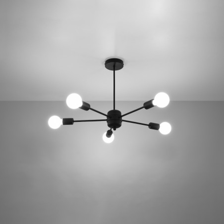 Żyrandol LANGO 5 czarny SL.1022 Sollux