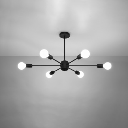 Żyrandol LANGO 6 czarny SL.1023 Sollux