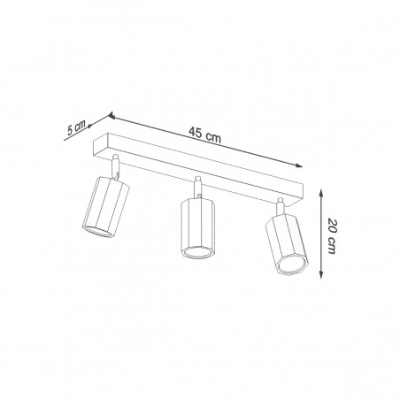 Plafon ZEKE 3 dąb SL.1030 Sollux