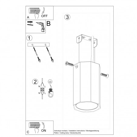 Plafon ZEKE 10 dąb SL.1033 Sollux