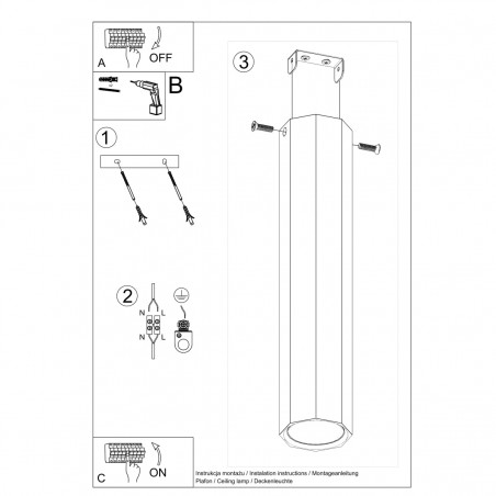 Plafon ZEKE 30 dąb SL.1034 Sollux