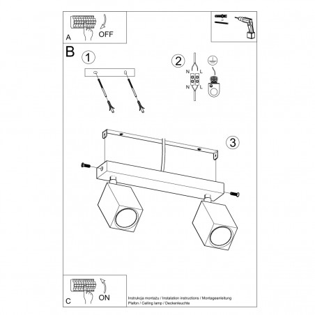 Plafon KEKE 2 dąb SL.1036 Sollux