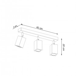 Plafon KEKE 3 dąb SL.1037 Sollux