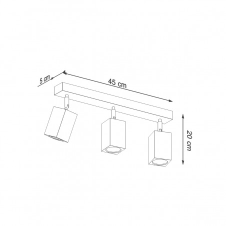 Plafon KEKE 3 dąb SL.1037 Sollux