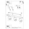 Plafon KEKE 3 dąb SL.1037 Sollux
