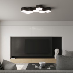 Plafon SUNDE 11 czarny SL.1059 Sollux