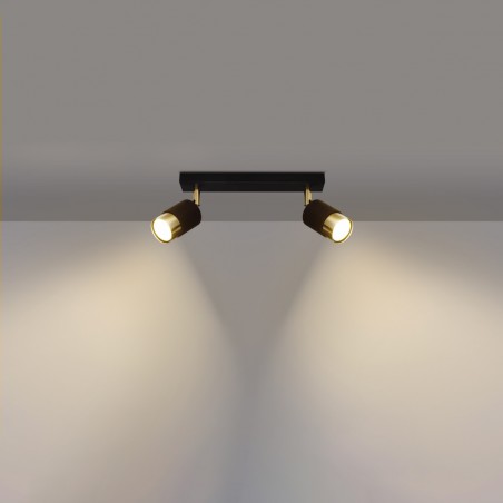 Plafon NERO 2 czarny/złoty SL.1070 Sollux