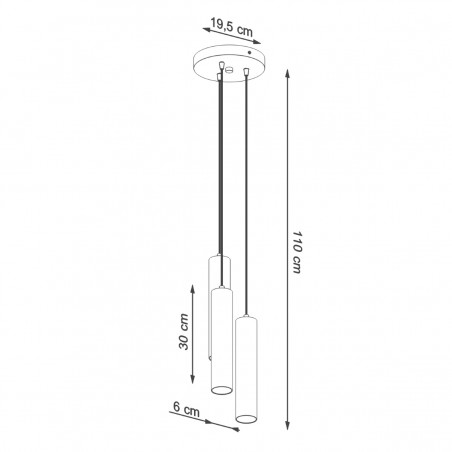 Lampa wisząca LAGOS 3P biały SL.1078 Sollux