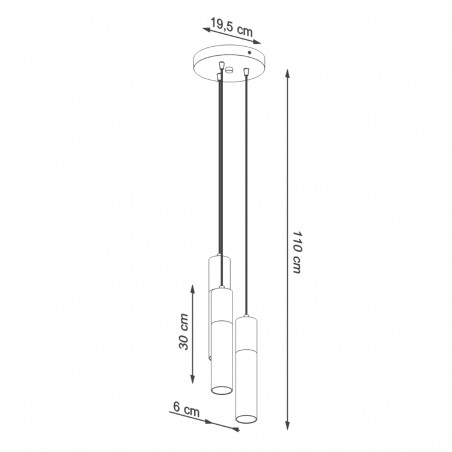 Lampa wisząca BORGIO 3P biały SL.1080 Sollux