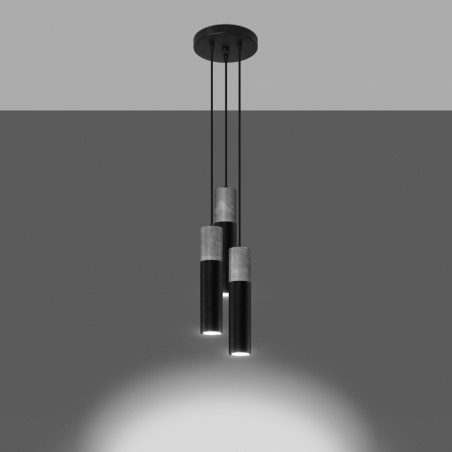 Lampa wisząca BORGIO 3P czarny SL.1081 Sollux
