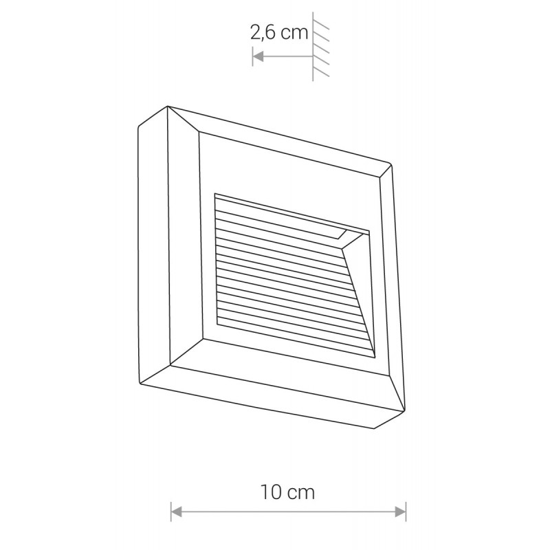 SIDEWALK SQUARE LED Czarny 1,6W