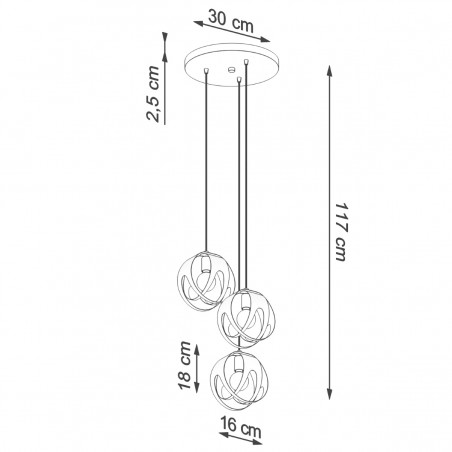 Lampa wisząca TULOS 3P biała SL.1084 Sollux