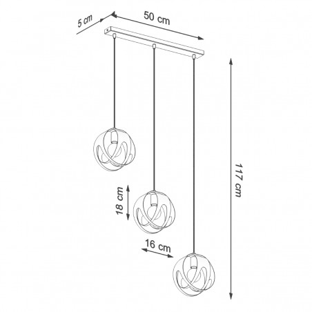 Lampa wisząca TULOS 3L biała SL.1085 Sollux