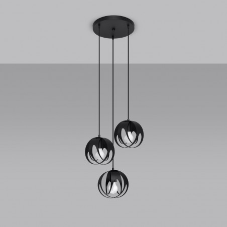Lampa wisząca TULOS 3P czarna SL.1088 Sollux