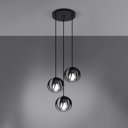 Lampa wisząca TULOS 3P czarna SL.1088 Sollux