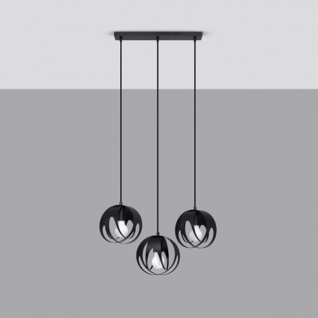 Lampa wisząca TULOS 3L czarna SL.1089 Sollux