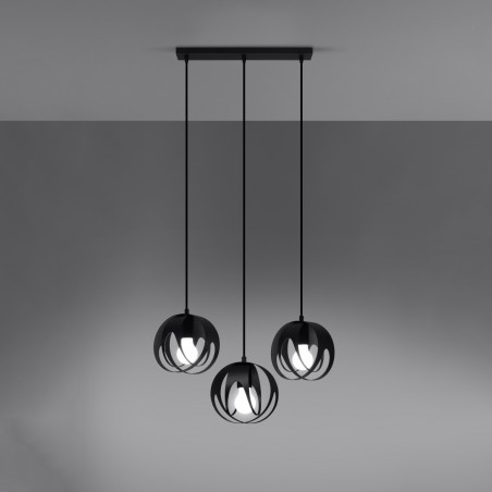 Lampa wisząca TULOS 3L czarna SL.1089 Sollux