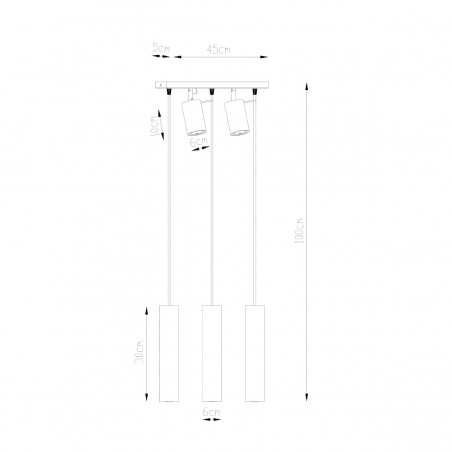 Lampa wisząca RING 3 czarny SL.1099 Sollux