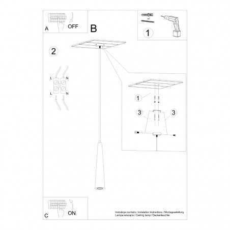 Lampa wisząca SULA 1 naturalne drewno SL.1100 Sollux