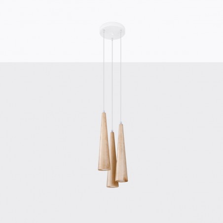 Lampa wisząca SULA 3P naturalne drewno SL.1101 Sollux