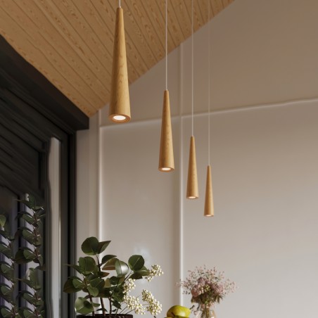 Lampa wisząca SULA 3P naturalne drewno SL.1101 Sollux