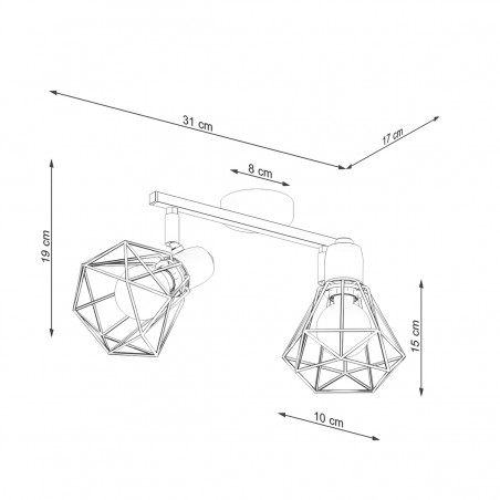 Plafon ARTEMIS 2 biały SL.1103 Sollux