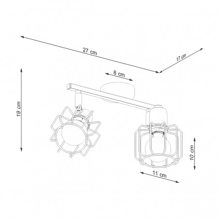 Plafon BELUCI 2 czarny SL.1115 Sollux