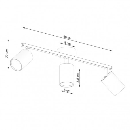 Plafon LEMMI 3 czarny SL.1128 Sollux