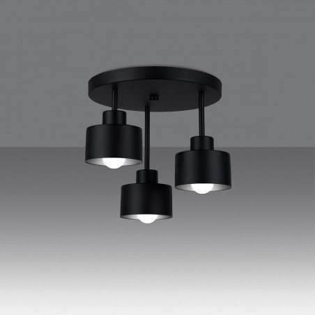 Plafon SAVAR 3 czarny SL.1131 Sollux