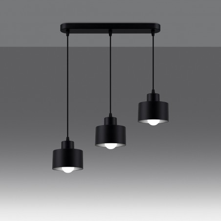 Lampa wisząca SAVAR 3 czarna SL.1133 Sollux