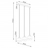 Lampa wisząca SAVAR 3 czarna SL.1133 Sollux