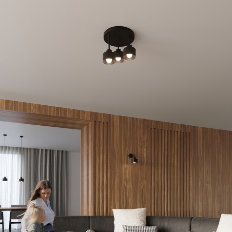 Lampa wisząca SAVAR 3 czarna SL.1133 Sollux
