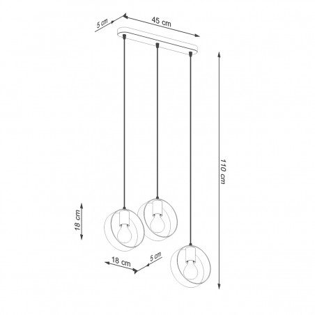 Lampa wisząca TITRAN 3 biała SL.1138 Sollux