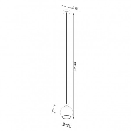Lampa wisząca ALINO 1 czarna SL.1141 Sollux