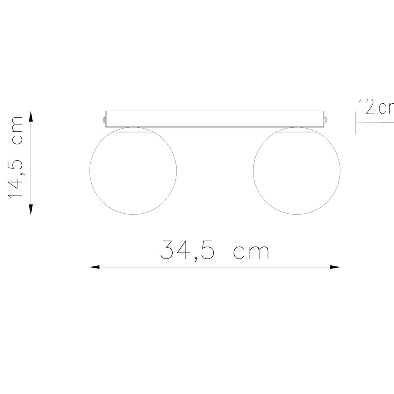 Plafon YOLI 2 czarny SL.1152 Sollux