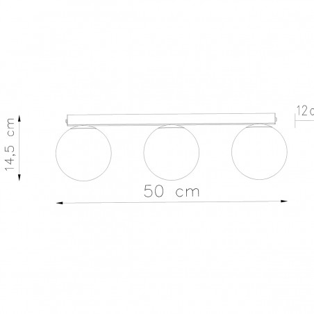 Plafon YOLI 3 czarny SL.1153 Sollux