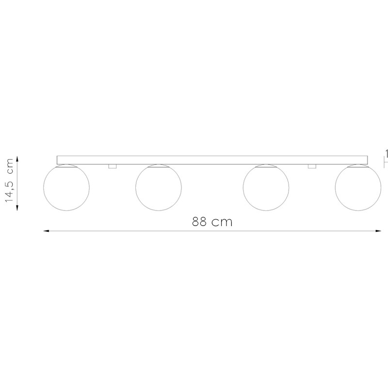 Plafon YOLI 4 czarny SL.1154 Sollux