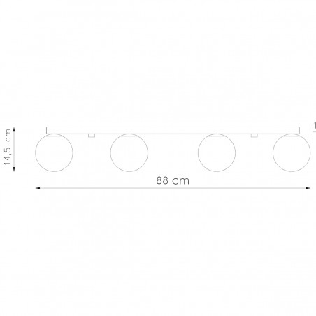Plafon YOLI 4 czarny SL.1154 Sollux