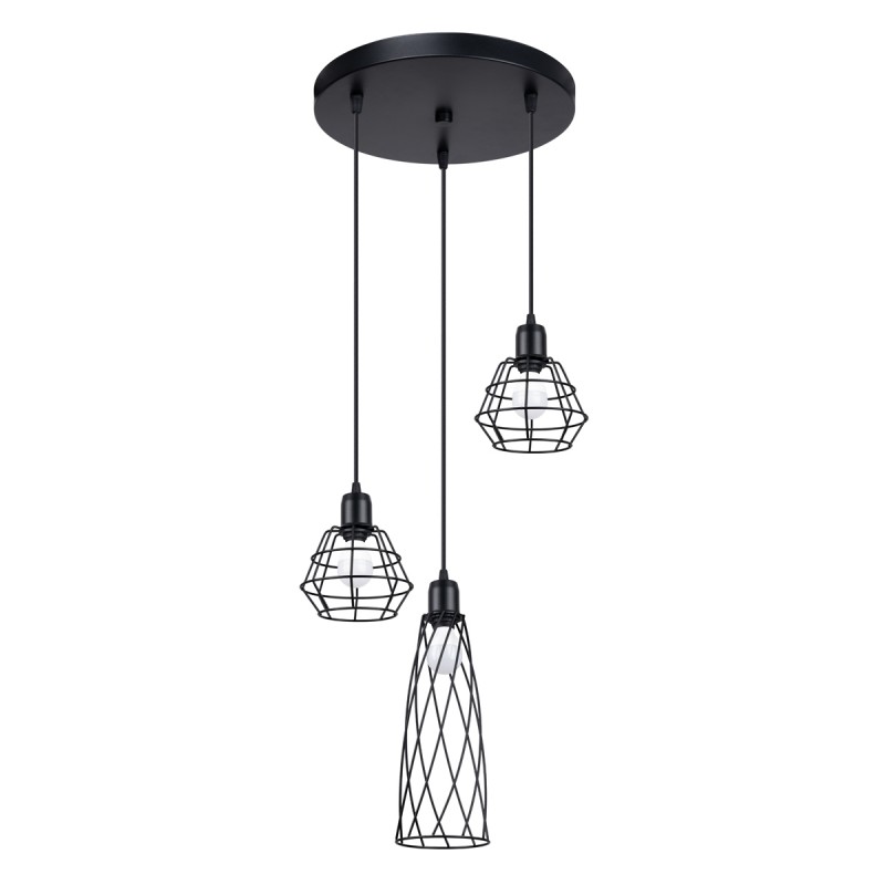 Lampa wisząca SUBA 3P czarna SL.1166 Sollux Lampa wisząca SUBA 3P czarna SL.1166 Sollux