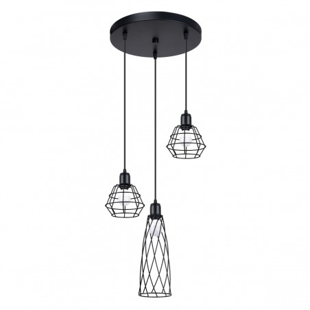 Lampa wisząca SUBA 3P czarna SL.1166 Sollux Lampa wisząca SUBA 3P czarna SL.1166 Sollux