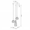 Lampa wisząca SUBA 3P czarna SL.1166 Sollux