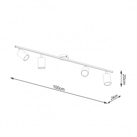 Plafon LEMMI 4L czarny SL.1168 Sollux