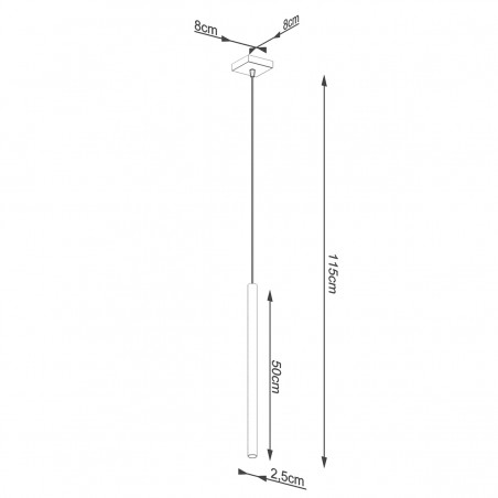 Lampa wisząca PASTELO 1 złota SL.1170 Sollux