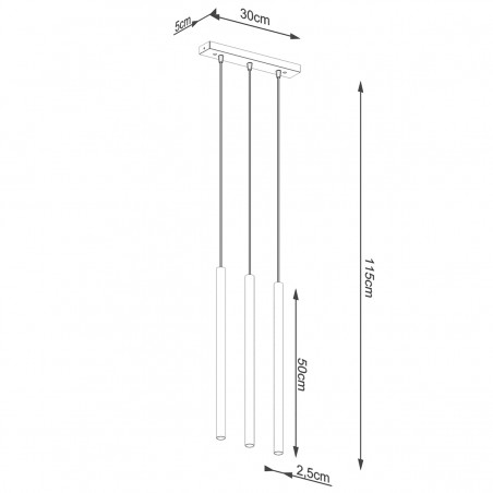 Lampa wisząca PASTELO 3L złota SL.1171 Sollux
