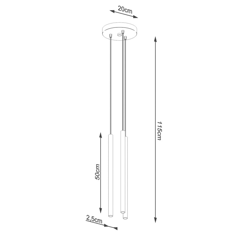 Lampa wisząca PASTELO 3P złota SL.1172 Sollux
